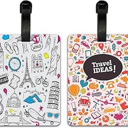 Luggage Identification Tags for Bags/Backpacks and Suitcase with Funny Quote Messages (Travel idea Texture)-69
