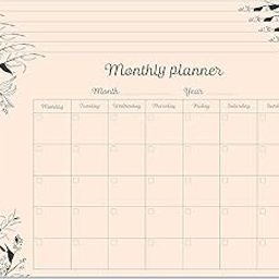ESCAPER Flower Theme Monthly Planner Sheets - Pack of 6, A3-Sized Sheets for 6 Months of Productive Planning and Organizing-19