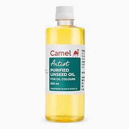 Camel Camlin Kokuyo Artist Painting Medium, 500ml, Non-Toxic (Artist Purified Linseed Oil, for Oil painting to Thin Oil Colours)-image-0