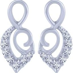 18k (750) White Gold and Diamond Stud Earrings for Women-image-95