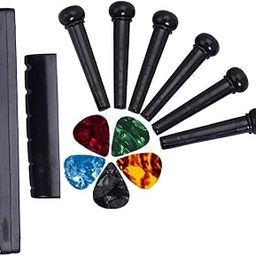 Imaginea Acoustic Guitar Bridge Saddle Nut With 6pcs Bridge Pins for 6-String Style Parts Accessories Replacement Tools Kits-14