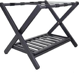 Wooden Luggage Rack with Shelf for Shoes, Accessories, Strong Bearing Sturdy Storage Free Space Wood Suitcase Rack Sheesham Wood Luggage Stand for Bedroom Hotel Guest Room with Solid Leg Quality A65-image-53