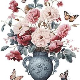 Design Den a Beautiful vase with Pink and White Flower Wall Sticker for Home Decoration (36 Cm X 46 Cm)-image-93