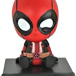 Vaoza Super Hero Action Figure Limited Edition Bobblehead with Mobile Holder for Car Dashboard, Office Desk & Study Table (Deadpool)-14