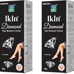 Ikin Diamond Hair Remover Cream For dry Skin - Bikini Hair Removal Cream For Women & Girls |Suitable for Legs, Underarms & Bikini Line (Pack of 2 (60g X 2))-25