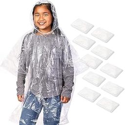 10 Pack Kids Rain Poncho – Raincoat for Kids-Lightweight Waterproof Reusable with Drawstring Hood & Elastic Cuffs –Emergency Rain Ponchos for Hiking Travel Outdoor Activities,Camping,Parks-image-3