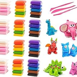 Zesto 48 Color Set Soft Clay for Kids with 12 Sculpting Tools | Light & Non-Toxic Modeling Clay | DIY Art & Craft Kit | Birthday Return Gift for Boys and Girls Ages 3+ (Pack of 48)-image-78