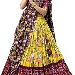 WELK i Patola Print Tussar Silk Pattu Lehenga Choli with Zari Weaving Border & Foil Work-image-85