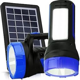 Pick Ur Needs 75W Rechargeable LED Torch with Emergency Tube Light & Solar Panel (9V 3W) | 12-Hour Backup | 4500mAh Battery-2