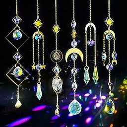 suddus 6pcs Sun Catchers Indoor Window, Rainbow Maker Hanging Decor with Chain Pendant, Colorful Crystal Suncatcher for Wall, Garden, Patio, Home, Car, Outdoor-image-52