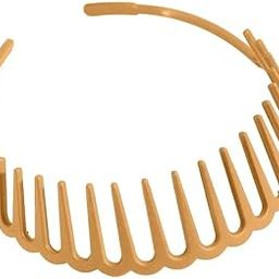 Resin Hairband Shark Tooth Style Non-Slip Black Wave Sports Yoga Headband Unisex Fashion Adjustable Wavy Hair Hoop Band for Women, Men, Boys, and Girls (Yellow, 1 count)-6