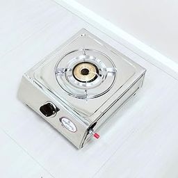 Brightflame Single Burner Stainless Steel Gas Stove | ISI Certified | Heavy Brass Burner | Manual Ignition | Anti-Skid Rubber Legs | Compact & Portable Gas Stove for Home/Outdoor-image-3