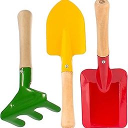 OUTO Garden Tools 3Pcs Set Heavy Duty Stainless Steel Carbon Aluminium Trowel Shovel Rake Mini Gardening Kit for Home Planting Kids Terrace Balcony Children (Pack of 3, Random Color)-image-15