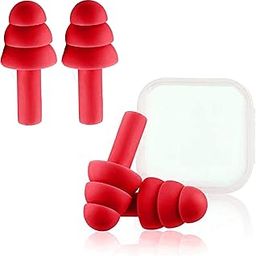 Earplugs for Sleeping Noise Cancelling, Reusable Ear Plugs– Super Soft, Silicone Ear Plug, Swimming, Snoring, Concerts, Work, Noisy Places (Pack of 2) (Red)-17