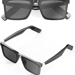 Smart Glasses Bluetooth Sunglasses for Men Women, Smart Glass Sunglasses with Bluetooth Glasses with Speakers, Black, Black-A-image-20