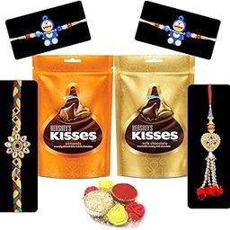 Natali Traders Family Rakhi for Bhaiya Bhabhi and 2 Kids Set of 4 with Chocolate Gift - Designer Lumba Rakhi for Bhabhi - Cartoon Rakhi for Kids and Roli Chawal Chopra Pack-image-23