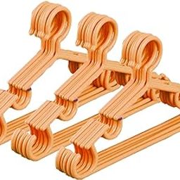 Kuber Industries Plastic 15 Pieces Baby Hanger Set for Wardrobe (Peach)-image-23
