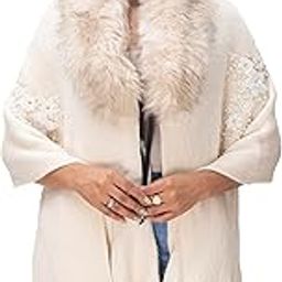 Women Solid Woolen Kashmiri Flower Embroidery Neck Fur Stole (SC 26)-picture-33