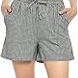 Everyday Casual Cotton Checkered Printed Regular Fit Nightwear Lounge Shorts for Women with Elastic Waistband Drawstring and Side Pockets-image-4