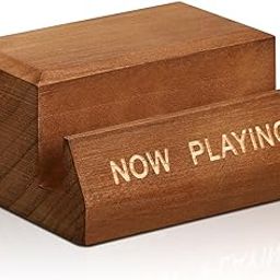 Facmogu Now Playing Vinyl Record Stand, Wooden Display Vinyl Holder Stand, Retro Now Spinning Record Rack for Album Record Decor, Album LP Display Storage Holder, Accessories for Record Collector-picture-18