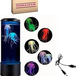 HUMAIZAR Khizar Jelly Fish Lamp LED Color Changing Mini Aquarium Simulation, Decorative Acrylic Night Light, USB Battery Operated (Battery NOT Included) Unique Gift Ornament for Home-image-37