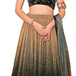 Polyester Blend Women's Shaded Lycra Semi-Stitched Lehenga Choli (Liya)-image-54