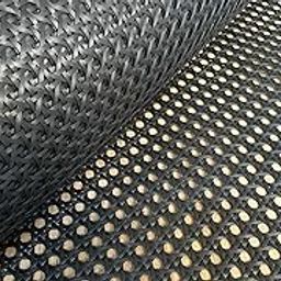 AM CANING Store Plastic Cane Webbing for Caning Projects Natural Look Pre - Woven Open Mesh Cane - PE Rattan Cane Webbing Rattan Roll Cabinet Chair (Black) (24x24 Inch)-10