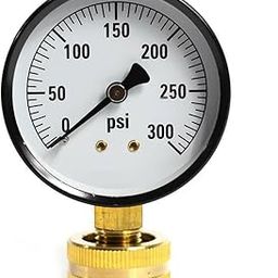LEFITPA Replacement 2-1/2 Inch 300 PSI 3/4 Inch GHT 3/4 Inch Female Hose Thread P2A Water Pressure Test Gauge for PrimeX 80248-15