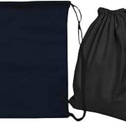 Drawstring Cotton Carry Bags, 38cm x 50cm, Pack of 2, Colors : Black/White-image-69