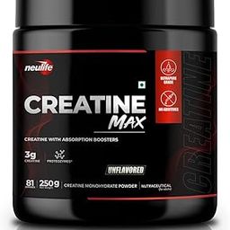 Neulife Creatine-MAX 100%, 81 servings Pure Micronized Creatine Monohydrate Powder - Enhanced Absorption Boosters - Heavy Metal Free - Muscle Strength, Recovery & Performance - Unflavored - 300g-27