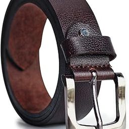 Genuine Leather Belt for Men - Adjustable Waistband up to 42 Inches Belt for Jeans & Dress Pants - 1.5" Zinc Buckle-image-92