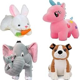 odinbirds Pack of 4 Unicorn Dog Elephant & Rabbit Soft and Stuffed Teddy Bear,Soft Toys for Baby Boys/Girls (30CM)-28