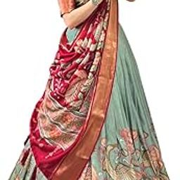 Women's Dolla Silk With KalamkarIi Print Lehenga Choli Sett-image-90