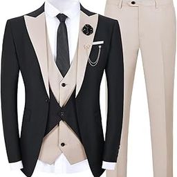 Men's Tuxedo Suit 3 Piece Suits for Men Wedding Slim Fit Prom Tuxedo for Men Dinner Party Blazer Vest Pants Set-1