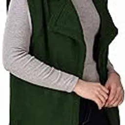 pp vastram Stylish Winter Shrug for Women's, Shrug for Women's, Winter Wear Sleeveless Shrug for Women's, Woolen Shrug (5XL, Green)-picture-1