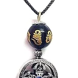 astroghar Tibetan Double dorje And Om Mani Padme Hum Mantra Engraved pendant For Protection and Positivity-picture-33