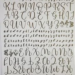 Ditya Crafts Golden EP Metallic Sticker Sheet for Resin A/4 Size Art Sticker for Resin Art, Metal Sticker Alphabet Sheet Sticker Design-1