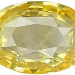 GEMFINITY 7 Carat Cylone Yellow Sapphire Stone AA+++ Quality Natural Pukhraj 7.5 Ratti With Certificate Traditional Pushparagam Pila Pathar Rashi ratan Oval Shape Pushpraj For Wearing पुखराज राशि रत्न-image-36