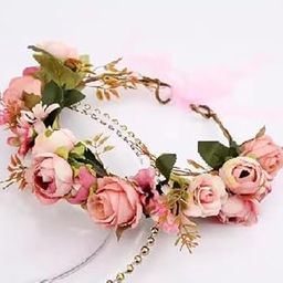 Bridal Flower Tiara Crown for Women & Girls - legant Flower Hair Accessories for Birthday, Party, Wedding & Festivals | Multicolor Floral Garland Headband for Brides & Bridesmaids Multicolor-52