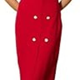Black Double Button Mock Placket Bodycon Dress-image-18