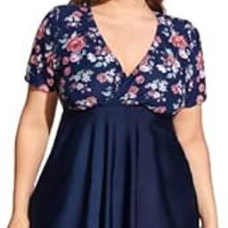 Plus Floral Flounce Bikini Swimsuit - XL - 7XL-picture-48