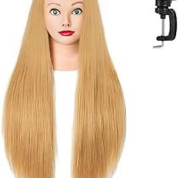 VIEWS 100% Synthetic Dummy | Hair Dummy | Hair Color: Golden| Hair Dummy for Advance Hair Styling Practice, Cutting, Curling and All Other Purposes| Hair Length: 28 Inches-image-107