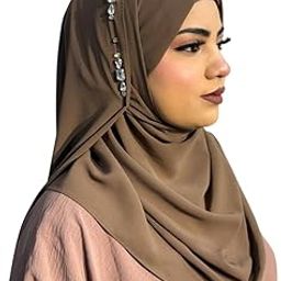 Luxury Bridal Hijab Scarf With Handwork Naqab Wear For Party And Any Occasion For Women (Pack Of 1)-image-24