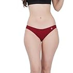 Cotton Lycra Stretchable Bikini Rise Premium Panty for Women (in, Alpha, L, Regular, Pink Anthra Maroon)-image-58