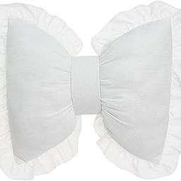 MERISHOPP Bowknot Shaped Pillow Breathable Bedside Cushion for Indoor Living Room Sofa White-image-18