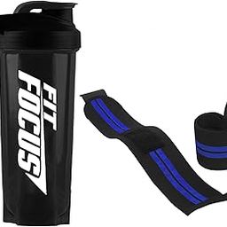 Gym Shaker and Wrist Band Combo, Shaker Bottle, Gym Shaker, 100% Leak Proof BPA Free, Protein Shaker, Shaker Bottle Combo, Gym Bottle, Workout Bottle Gym Wrist Support, Weight Lifting Straps (Blue)-image-9