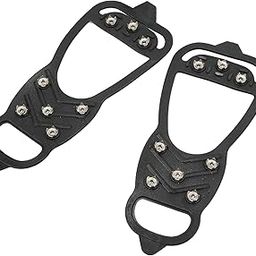 Ice Cleats, Flexible Anti Slip 8 Teeth 1 Pair Crampons for Walking On Snow and Ice(M)-picture-13