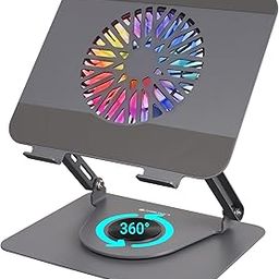 ZEBRONICS NS4000 PRO Rotatable Laptop Metal Stand, Upto 17 inch, 360° Fidget Rotation, Foldable, Multi Angle Adjustment, Type C Detachable RGB Magnetic Fan, Anti-Slip Silicone Pads, Carbon Steel Body-13