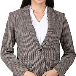 Women's Beige Knit Blazer – Notch Lapel, Polyester Spandex, Stylish & Comfortable-picture-20