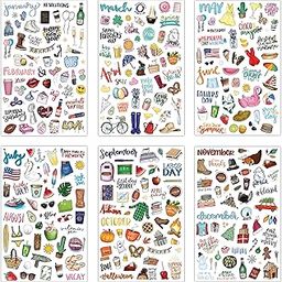 ISEE 360 6 Sheet Daily Planners Monthly Celebrations Planner Wall Self-Adhesive Stickers For Calendar Decorating, Planning, Scrapbooking DIY Journal 1 Mm-picture-29